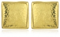 GURHAN Amulet Square High Karat Gold Button Clip-Post Earrings