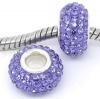 Swarovski Cz Diamond Pure Purple Beads Silver Single Core Fit Pandora, Troll, Biagi, Chamilia, and Many Other
