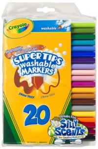 Crayola 20ct Washable Super Tips (5 Fun-Scented Markers Included) Crayola 20ct Washable Super Tips (5 Fun-Scented Markers Included)