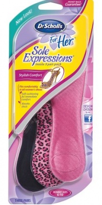 Dr Scholl's For Her Sole Expressions Insole, Women's 6-10, 3-Pair Package Dr Scholl's For Her Sole Expressions Insole, Women's 6-10, 3-Pair Package