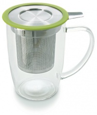 FORLIFE NewLeaf Glass Tea 16-Ounce Mug with Infuser and Lid, Lime FORLIFE NewLeaf Glass Tea 16-Ounce Mug with Infuser and Lid, Lime