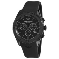 Emporio Armani Men's AR1434 Ceramic Black Silicone Strap Chronograph Watch Emporio Armani Men's AR1434 Ceramic Black Silicone Strap Chronograph Watch