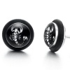 Trendy Mens Stainless Steel Scorpion Black Stud Earrings