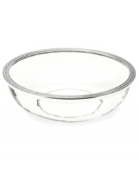 Arthur Court gives your table a stylish edge that's also eco friendly with the Perla salad bowl, featuring recycled glass trimmed in beaded aluminum. Arthur Court gives your table a stylish edge that's also eco friendly with the Perla salad bowl, featuring recycled glass trimmed in beaded aluminum.