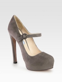 Mary Jane suede silhouette with a hidden platform. Self-covered heel, 5½ (140mm)Hidden platform, 1½ (40mm)Compares to a 4 heel (100mm)Suede upperAdjustable ankle strapLeather lining and solePadded insoleMade in Italy Mary Jane suede silhouette with a hidden platform. Self-covered heel, 5½ (140mm)Hidden platform, 1½ (40mm)Compares to a 4 heel (100mm)Suede upperAdjustable ankle strapLeather lining and solePadded insoleMade in Italy