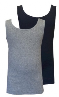 Calvin Klein Boys Black and Heather Gray 2 Pack Tank Tops for boys (4/5) Calvin Klein Boys Black and Heather Gray 2 Pack Tank Tops for boys (4/5)