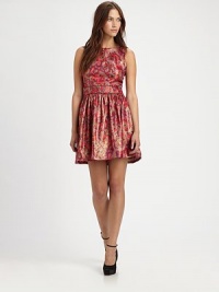Lined in pure silk, this artful brocade dress has a front keyhole closure and a flattering wide waistband. Front keyhole closureSleevelessWide waistbandSilk liningAbout 17 from natural waistPolyester/LurexDry cleanMade in USA of imported fabricModel shown is 5'9½ (176cm) wearing US size Small. Lined in pure silk, this artful brocade dress has a front keyhole closure and a flattering wide waistband. Front keyhole closureSleevelessWide waistbandSilk liningAbout 17 from natural waistPolyester/LurexDry cleanMade in USA of imported fabricModel shown is 5'9½ (176cm) wearing US size Small.