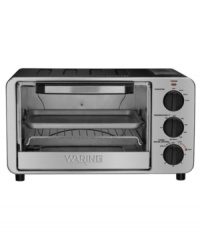 Simply stunning. Packed with professional power & professional good looks, this brushed stainless steel toaster oven does it all-bake, broil and toast to perfection, while saving precious countertop space. 1-year warranty. Model WTO450. Simply stunning. Packed with professional power & professional good looks, this brushed stainless steel toaster oven does it all-bake, broil and toast to perfection, while saving precious countertop space. 1-year warranty. Model WTO450.
