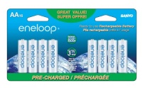 eneloop NEW 2000 mAh Typical, 1900mAh Minimum, 1500 cycle, 16 pack AA, Ni-MH Pre-Charged Rechargeable Batteries eneloop NEW 2000 mAh Typical, 1900mAh Minimum, 1500 cycle, 16 pack AA, Ni-MH Pre-Charged Rechargeable Batteries