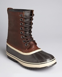 Stomp on the cold weather and all it brings – snow, slush and freezing rain – in these warm, high-performance waterproof boots from Sorel. Stomp on the cold weather and all it brings – snow, slush and freezing rain – in these warm, high-performance waterproof boots from Sorel.