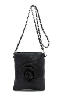 Designer Handbags - Karmas Canvas FLOWER MESSENGER BAG - By Fashion Destination | (Black) Free Shipping Designer Handbags - Karmas Canvas FLOWER MESSENGER BAG - By Fashion Destination | (Black) Free Shipping