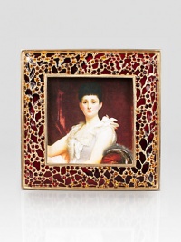The Leapard Print 3 Square Frame is deftly hand-enameled with 14K gold matte finish.Enamel and crystal14k matte goldtone finishHandmade, hand-enameled and hand-set5.25 X 2.25; holds a 3 X 3 photoMade in USA The Leapard Print 3 Square Frame is deftly hand-enameled with 14K gold matte finish.Enamel and crystal14k matte goldtone finishHandmade, hand-enameled and hand-set5.25 X 2.25; holds a 3 X 3 photoMade in USA