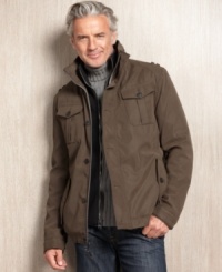 Show off your personal style even when you have to layer up with this handsome heavyweight jacket from Marc New York. Show off your personal style even when you have to layer up with this handsome heavyweight jacket from Marc New York.