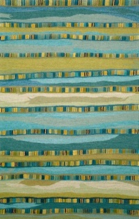 Liora Manne Seville Mosaic Stripe Hand Tufted Rug, 42 by 66-Inch, Blue Liora Manne Seville Mosaic Stripe Hand Tufted Rug, 42 by 66-Inch, Blue