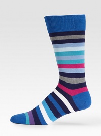 Super soft, with a hint of stretch in superior cotton knit with signature stripes.Mid-calf height80% cotton/20%nylonMachine washImported Super soft, with a hint of stretch in superior cotton knit with signature stripes.Mid-calf height80% cotton/20%nylonMachine washImported