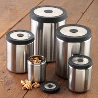 OXO SteeL Press Top 5-Piece Canister Set OXO SteeL Press Top 5-Piece Canister Set