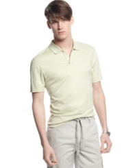 Add some prep to your step with this luxuriously soft polo shirt from Calvin Klein. Add some prep to your step with this luxuriously soft polo shirt from Calvin Klein.