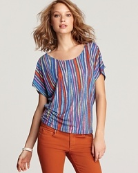 This vibrantly printed Ella Moss top provides an effortless way to make a major statement. This vibrantly printed Ella Moss top provides an effortless way to make a major statement.