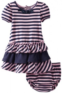 Hartstrings Baby-girls Infant Cap Sleeve Knit Dress With Coordinating Diaper Cover, Navy/Pink Stripe, 12 Months Hartstrings Baby-girls Infant Cap Sleeve Knit Dress With Coordinating Diaper Cover, Navy/Pink Stripe, 12 Months