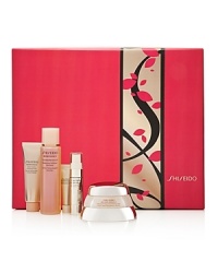 Extend the look of youth and prevent the first stages of line formation with the richly textured, ultra-hydrating Bio-Performance Advanced Super Revitalizing Cream.Packaged in a beautiful holiday box, the Bio-Performance Hydrate & Refine Set includes: Bio-Performance Advanced Super Revitalizing Cream (full size 75 mL), Benefiance Extra Creamy Cleansing Foam (deluxe sample 30 mL), Benefiance WrinkleResist24 Balancing Softener Enriched (travel size 75 mL), Bio-Performance Super Corrective Serum (deluxe sample 9 mL), Bio-Performance Super Eye Contour Cream (deluxe sample 5 mL), and a mini facial voucher (redeemable at any Shiseido counter). Extend the look of youth and prevent the first stages of line formation with the richly textured, ultra-hydrating Bio-Performance Advanced Super Revitalizing Cream.Packaged in a beautiful holiday box, the Bio-Performance Hydrate & Refine Set includes: Bio-Performance Advanced Super Revitalizing Cream (full size 75 mL), Benefiance Extra Creamy Cleansing Foam (deluxe sample 30 mL), Benefiance WrinkleResist24 Balancing Softener Enriched (travel size 75 mL), Bio-Performance Super Corrective Serum (deluxe sample 9 mL), Bio-Performance Super Eye Contour Cream (deluxe sample 5 mL), and a mini facial voucher (redeemable at any Shiseido counter).