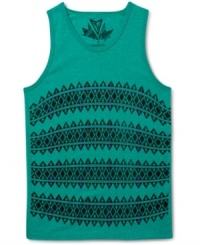 A pop of pattern adds some fresh style to this tank top from Univibe.