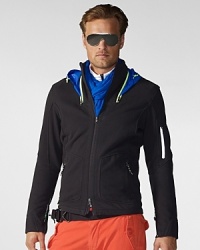 A classic fleece zip-up is designed with futuristic notes like bold pops of neon and a stowable weather-resistant hood for a modern take on the ever-essential jacket. A classic fleece zip-up is designed with futuristic notes like bold pops of neon and a stowable weather-resistant hood for a modern take on the ever-essential jacket.
