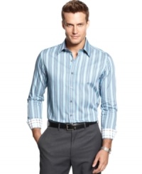 Spice up your office look with sleek stripes and this shirt from Tasso Elba. Spice up your office look with sleek stripes and this shirt from Tasso Elba.