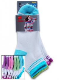 Hanes Girls Classics Ankle P4 Assorted Tipping/Stripes Hanes Girls Classics Ankle P4 Assorted Tipping/Stripes