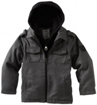 Calvin Klein Boys 2-7 ck Melton Wool Jacket, Charcoal, 4 Calvin Klein Boys 2-7 ck Melton Wool Jacket, Charcoal, 4