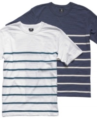 With a hint of nautical style, this striped tee from DC Shoes brings a bit of the high seas to the city streets. With a hint of nautical style, this striped tee from DC Shoes brings a bit of the high seas to the city streets.