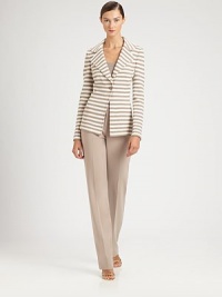 Sleek crepe marocain, tailored in a classic straight-leg style.Self waistbandZip flyInseam, about 32Triacetate/polyesterDry cleanMade in USA of imported fabricModel shown is 5'10 (177cm) wearing US size 4. Sleek crepe marocain, tailored in a classic straight-leg style.Self waistbandZip flyInseam, about 32Triacetate/polyesterDry cleanMade in USA of imported fabricModel shown is 5'10 (177cm) wearing US size 4.