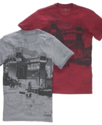 Upgrade your t-shirt style with this instant casual classic from Marc Ecko. Upgrade your t-shirt style with this instant casual classic from Marc Ecko.