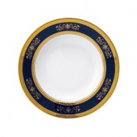 Philippe Deshoulieres Orsay Cobalt Rim Soup Plate 9 in Philippe Deshoulieres Orsay Cobalt Rim Soup Plate 9 in