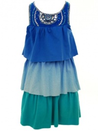 Flowers by Zoe Sequin Sleeveless Tiered Dress Blue 5 Flowers by Zoe Sequin Sleeveless Tiered Dress Blue 5