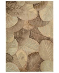 Plush texture. Sumptuous style. With meticulous hand carving, lush detail and a velvety soft finish, Nourison's hand-tufted rug from the Tropics collection delights the senses like never before. Add a beautiful nature-inspired element to any room with this rug's earth-toned foliage motif. (Clearance) Plush texture. Sumptuous style. With meticulous hand carving, lush detail and a velvety soft finish, Nourison's hand-tufted rug from the Tropics collection delights the senses like never before. Add a beautiful nature-inspired element to any room with this rug's earth-toned foliage motif. (Clearance)