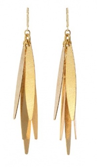 Rachel Reinhardt Nicole 14k Gold Plated Tiered Textured Metal Dagger Dangle Earrings Rachel Reinhardt Nicole 14k Gold Plated Tiered Textured Metal Dagger Dangle Earrings
