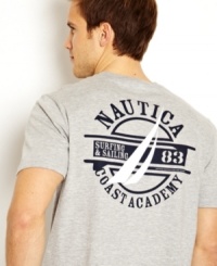 Salute summer in style with this graphic t-shirt from Nautica. Salute summer in style with this graphic t-shirt from Nautica.