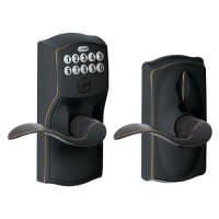 Schlage FE595VCAM716ACC Camelot Keypad Accent Lever Door Lock, Aged Bronze
