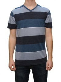 Retrofit Men's Short Sleeve V-Neck T-Shirt Blue Striped Retrofit Men's Short Sleeve V-Neck T-Shirt Blue Striped