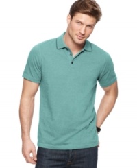 Basics never looked better. This striped polo shirt from Alfani gives you easy style you won't have to think about. Basics never looked better. This striped polo shirt from Alfani gives you easy style you won't have to think about.