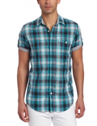Calvin Klein Jeans Men's Terrene Plaid Short Sleeve Woven Calvin Klein Jeans Men's Terrene Plaid Short Sleeve Woven