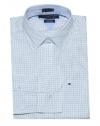 Tommy Hilfiger Men Custom Fit Plaid Long Sleeve Logo Shirt