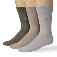 Polo Ralph Lauren men's socks Dress Supersoft flat knit khaki assorted 3 pairs Polo Ralph Lauren men's socks Dress Supersoft flat knit khaki assorted 3 pairs