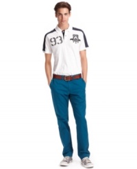 Color commentary. Saturate your style with the bold hue of these American Rag slim chinos. Color commentary. Saturate your style with the bold hue of these American Rag slim chinos.