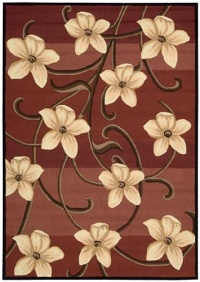 Nourison Paradise Floral Red Botanical 3.6-Feet by 5.6-Feet100-Percent Wool Area Rug Nourison Paradise Floral Red Botanical 3.6-Feet by 5.6-Feet100-Percent Wool Area Rug