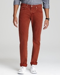 Color denim gives you an unexpected, trending-now look, handsome with a button-down and casually cool with a pocket tee. Color denim gives you an unexpected, trending-now look, handsome with a button-down and casually cool with a pocket tee.