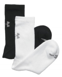 Kick your workout into high gear with these crew length socks from Under Armour. Kick your workout into high gear with these crew length socks from Under Armour.
