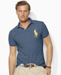 The beach treatment is given to our custom-fit Big Pony polo with allover fading and subtle hints of repair. The beach treatment is given to our custom-fit Big Pony polo with allover fading and subtle hints of repair.