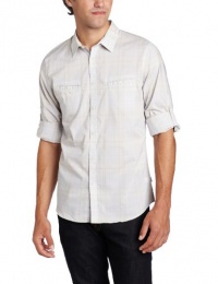 Calvin Klein Sportswear Men's Utilitarian Long Sleeve Rollup Fine Plaid Poplin Woven Calvin Klein Sportswear Men's Utilitarian Long Sleeve Rollup Fine Plaid Poplin Woven