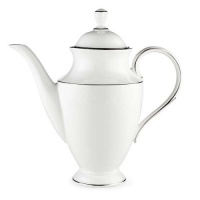 Lenox Floral Veil Bone China Platinum Banded Coffeepot Lenox Floral Veil Bone China Platinum Banded Coffeepot
